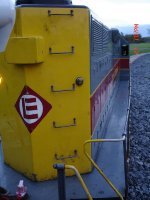 Looking straight down the long hood of EL 2004